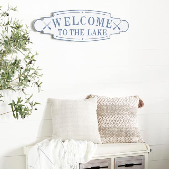Blue Metal Coastal Sign Wall Décor